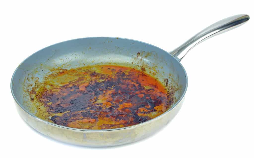 greasy frying pan